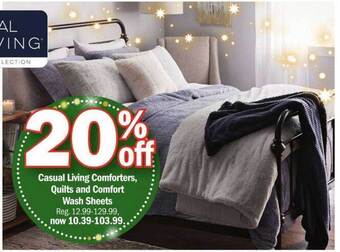 Meijer Casual living comforters quilts and comfort wash sheets offer