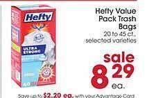 Giant Eagle Hefty value pack trash bags offer