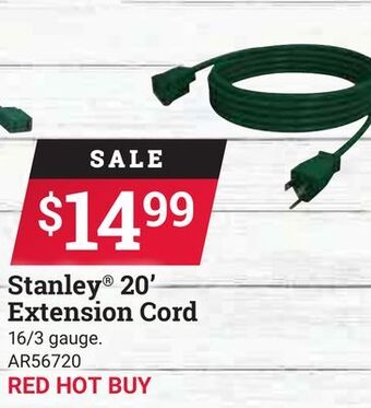 Ace Hardware Stanley® 20' extension cord offer