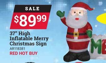 Ace Hardware 37" high inlatable merry christmas sign offer