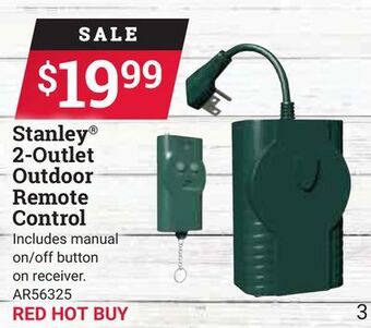Ace Hardware Stanley® 2-outlet outdoor remote control offer