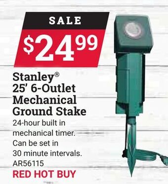 Ace Hardware Stanley® 25' 6-outlet mechanical ground stake offer