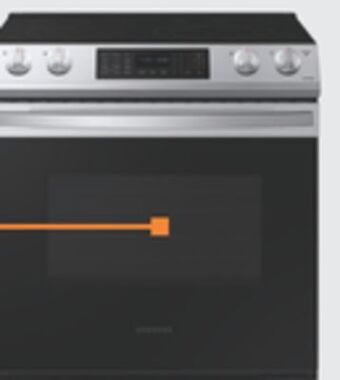 The Home Depot Samsung 6.3 cu. ft. stainless steel slide-in electric range offer