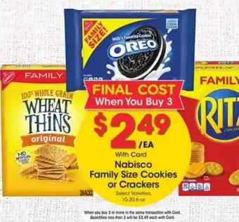 Kroger Nabisco Family Size Cookies or Crackers 10-20 oz offer