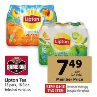 Safeway Lipton Tea 12 pack, 16.9-oz. offer
