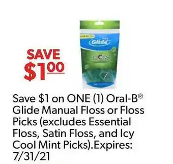 Commissary Oral-b Glide Manual Floss Or Floss Picks offer