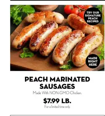 Bristol Farms Peach Marinated Sausages offer