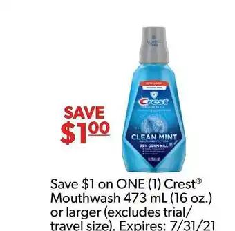 Commissary Crest Mouthwash 473ml offer