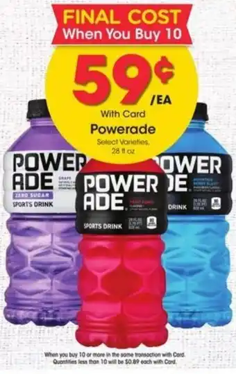 Kroger Powerade Zero 28 oz offer