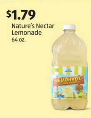 Aldi Nature's Nectar Lemonade 64 Oz. offer