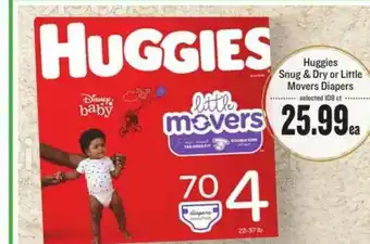 Lowes Foods Huggies Snug & Dry Or Little Movers Diapers offer