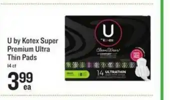 Lowes Foods U By Kotex Super Premium Ultra Thin Pads offer