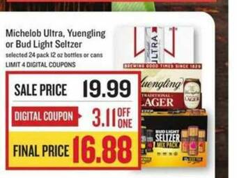 Lowes Foods Michelob Ultra, Yuengling Or Bud Light Seltzer offer