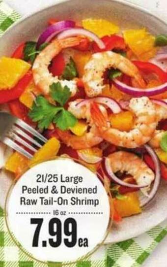Lowes Foods 21-25 Large Peeled & Deviened Raw Tail-on Shrimp offer