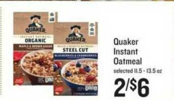 Lowes Foods Quaker Instant Oatmeal offer