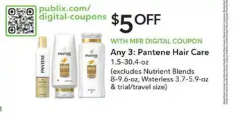 Publix Pantene Hair Care 1.5-30.4-oz offer