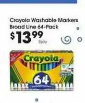 Ralphs Crayola Washable Markers Broad Line 64-pack offer