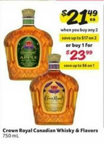 Winn Dixie Crown Royal Canadian Whisky & Flavors offer