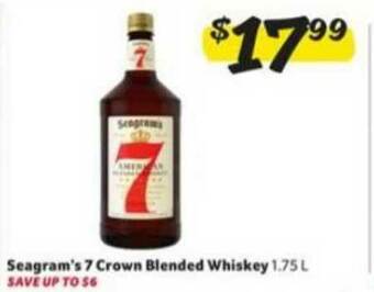 Winn Dixie Seagram's 7 Crown Blended Whiskey offer