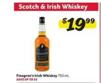 Winn Dixie Finagren's Irish Whiskey 750ml offer