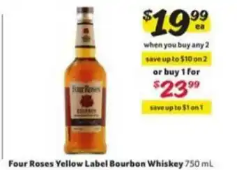 Winn Dixie Four Roses Yellow Label Bourbon Whiskey offer