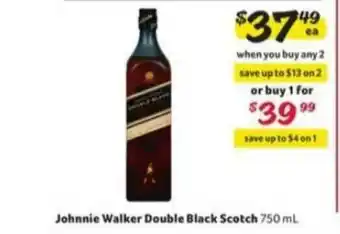 Winn Dixie Johnnie Walker Double Black Scotch 750ml offer