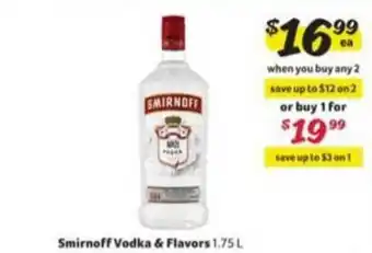 Winn Dixie Smirnoff Vodka & Flavors 1.75l offer