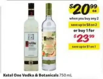 Winn Dixie Ketel One Vodka & Botanicals 750ml offer
