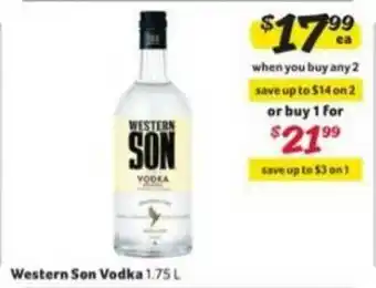 Winn Dixie Western Son Vodka 1.75l offer