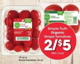 Kroger Simple Truth Organic Grape Tomatoes offer