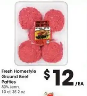 Kroger Fresh Homestyle Ground Beef Patties 35.2oz offer