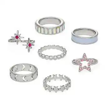 Kohl's So® silver tone moon and stars ring set offer