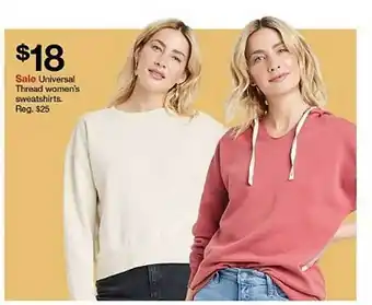 Target Universal thread women's sweatshirts offer