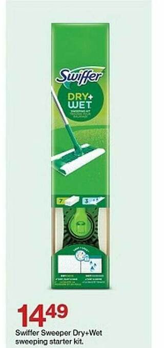 Target Swiffer sweeper dry+wet sweeping starter kit. offer