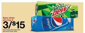 Target Pepsi, mountain dew and more 12-pk. soda. offer