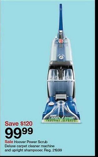 Target Hoover power scrub deluxe carpet cleaner machine and upright shampooer offer