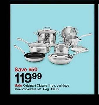 Target Cuisinart classic stainless steel cookware set offer