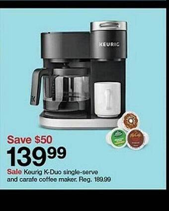 Target Keurig k-duo single-serve and carafe coffee maker offer