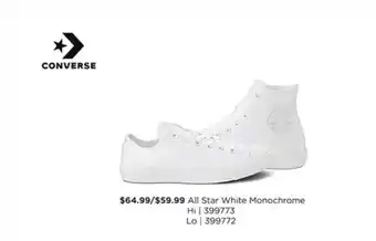Journeys All star white monochrome converse offer