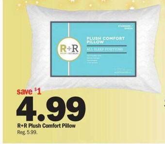 Meijer R+r plush comfort pillow offer
