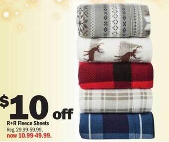 Meijer R+r fleece sheets offer