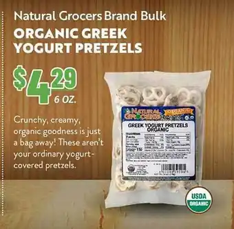 Natural Grocers Natural grocers brand bulk organic greek yogurt pretzls offer