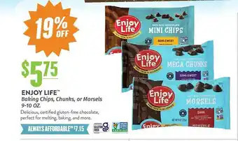 Natural Grocers Enjoy life baking chips, chunks, or morsels offer