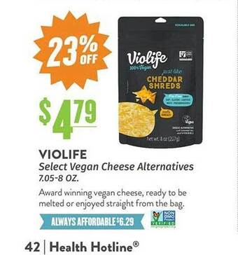 Natural Grocers Violife select vegan cheese alternatives offer