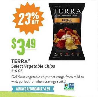 Natural Grocers Terra select vegetable chips offer