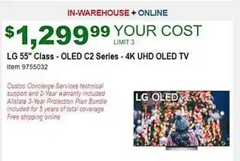 Costco Lg 55 offer