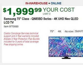 Costco Samsung 75 offer