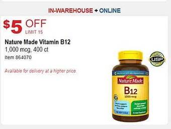 Costco Nature made vitamin b12 offer