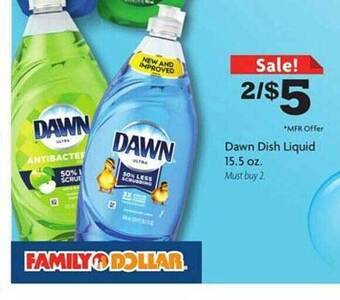 Family Dollar Dawn dish liquid offer