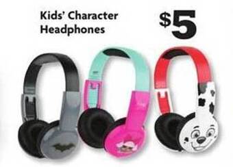 Family Dollar Kids' character headphones offer